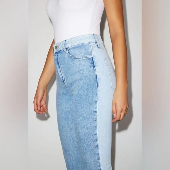 Dynamite Candice Two tone Boot cut Jeans High Rise Waist Denim Cotton Blue 25 - Picture 13 of 15